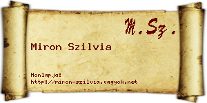 Miron Szilvia névjegykártya
